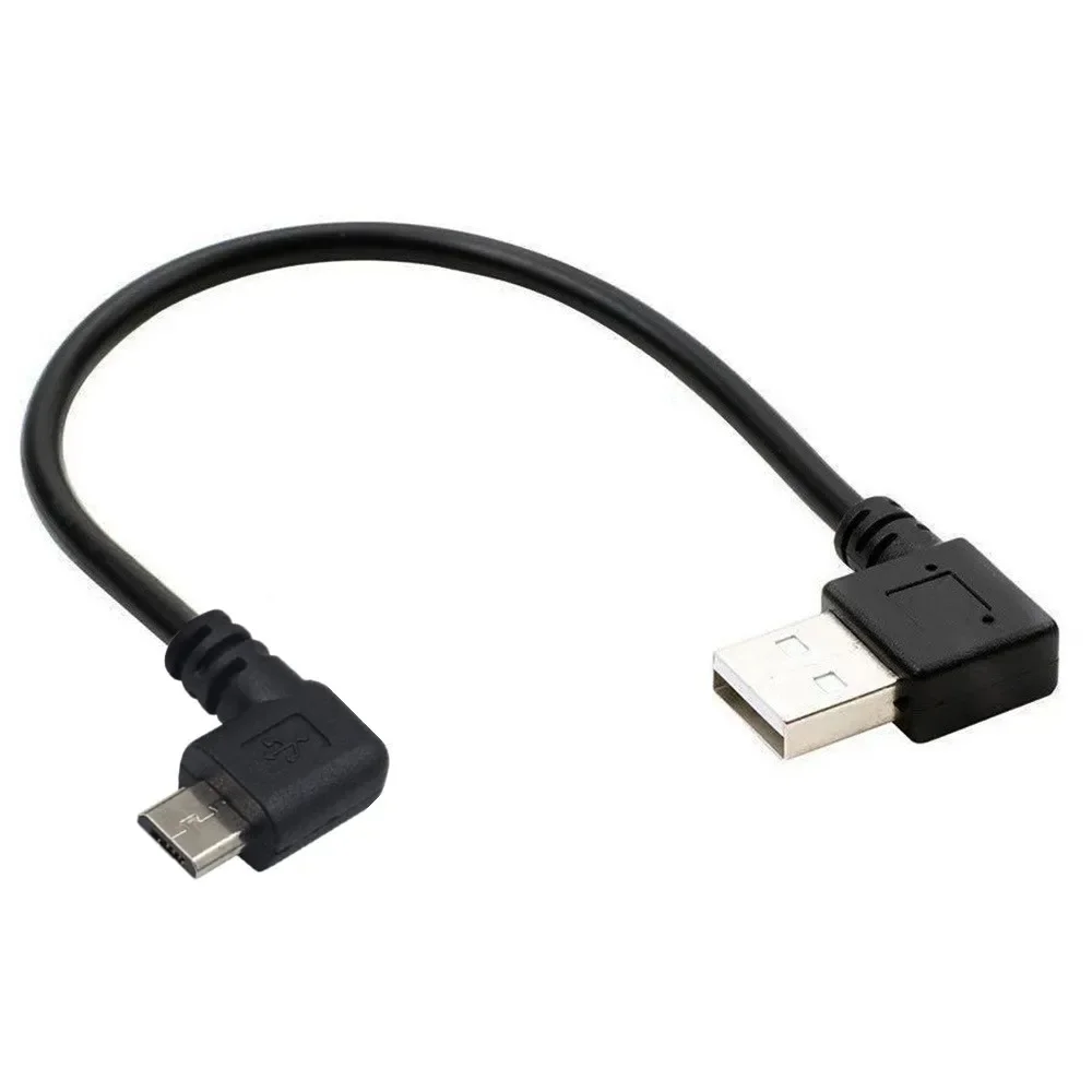 Up Down Left Right Angled Double 90 Degree Micro USB Male To USB Male Fast Data Charge Connector Short Cable Cord 0.15m 0.25m 1m