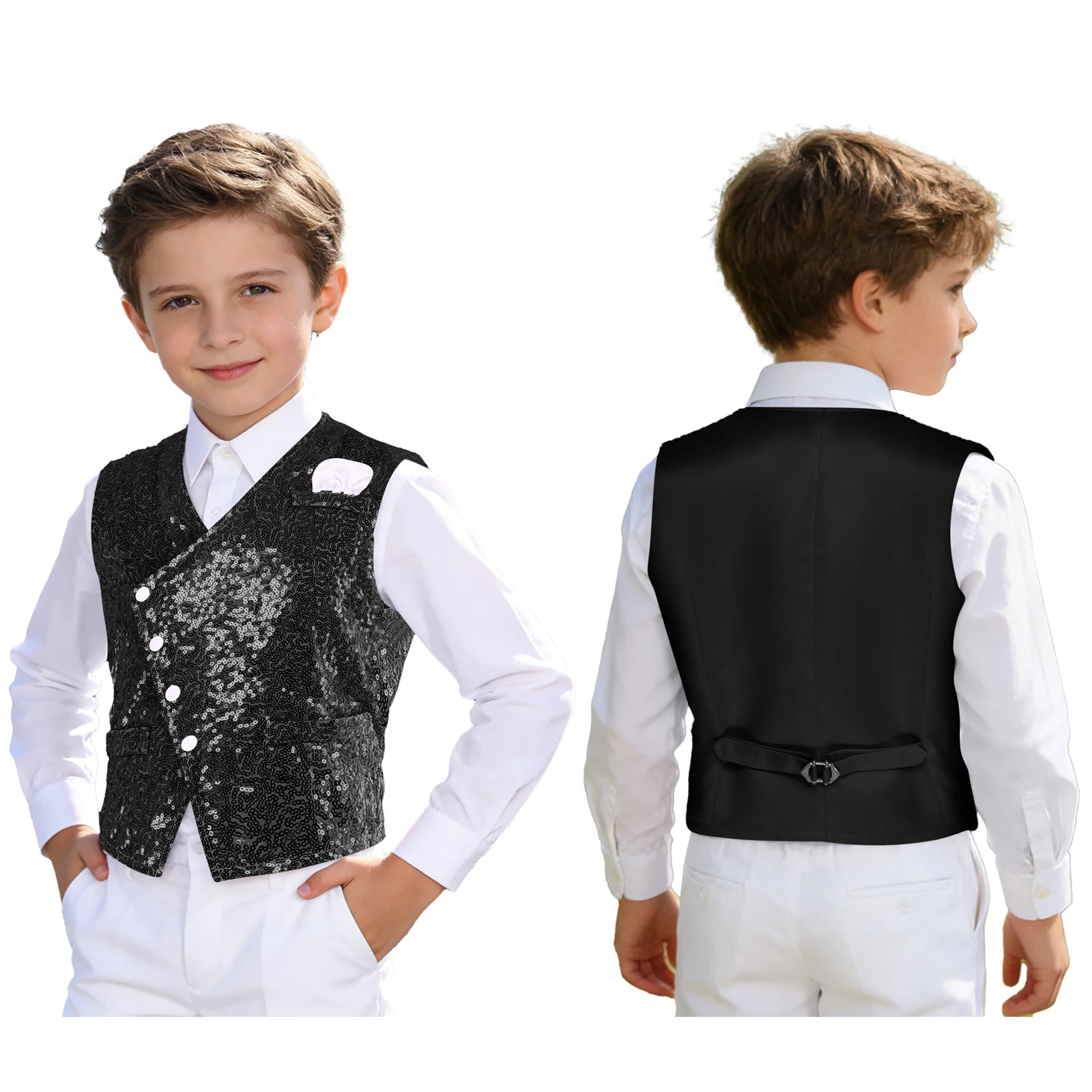 Gilet à paillettes brillantes - Formal Vest Waistcoat avis et prix