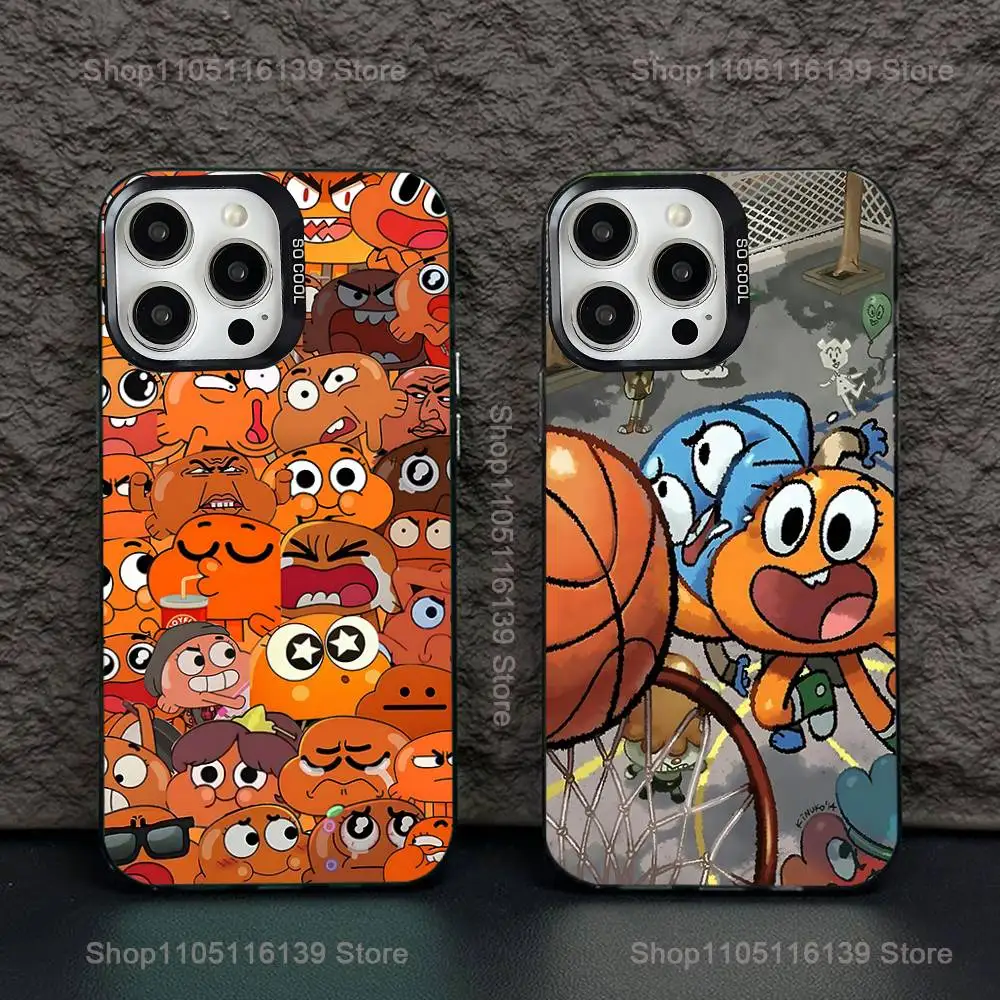 

cartoon A-Amazing World G-Gumball Phone Case For iPhone 17,16,15,14,13,12,11,Pro,Max,Plus,E,Air,Mini Black Tpu IMD Cover
