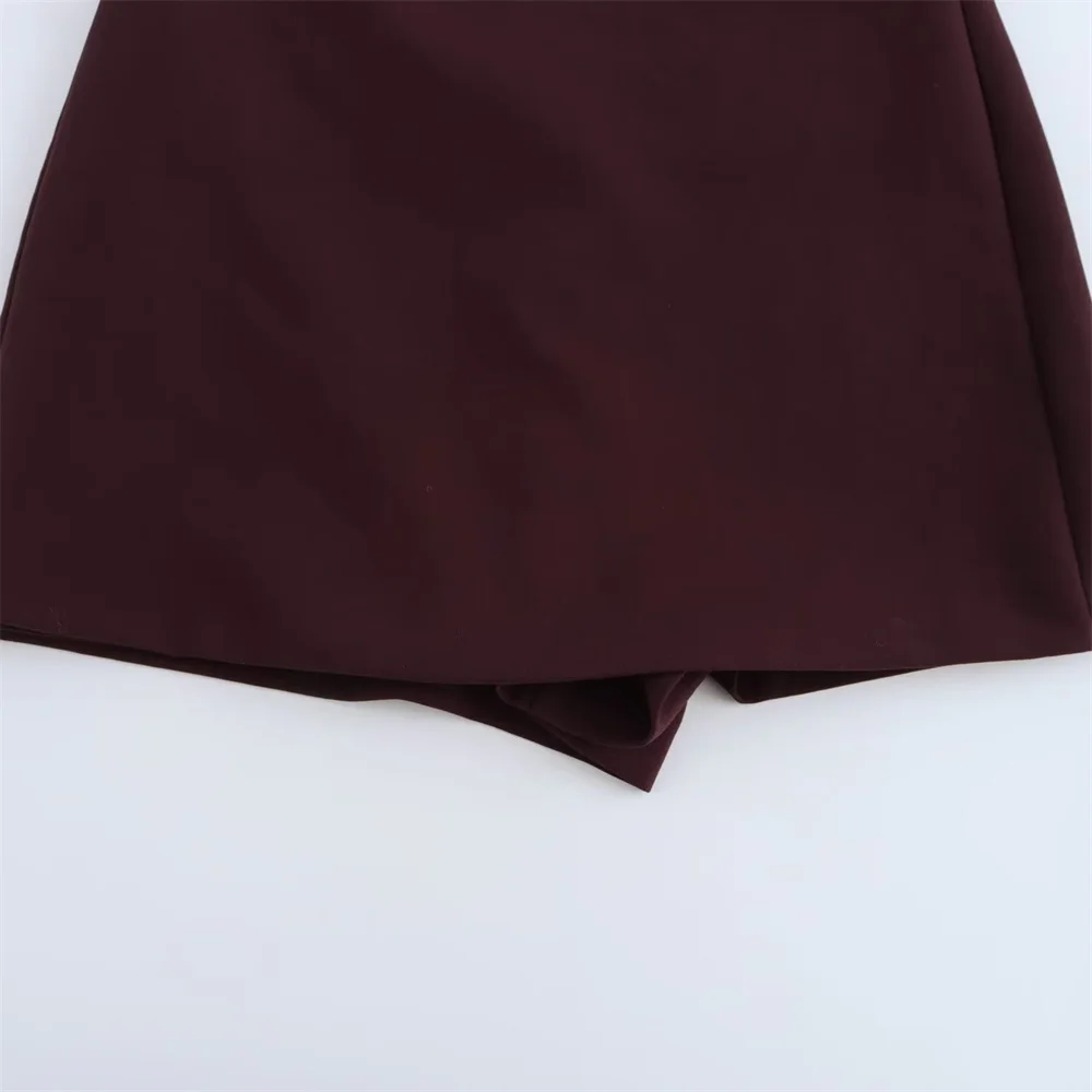 منتج شتوي جديد بلون سادة ريترو سليم صالح ارتفاع الخصر نسخة ألف خط نصف تنورة تنورة صغيرة السراويل للنساء #5