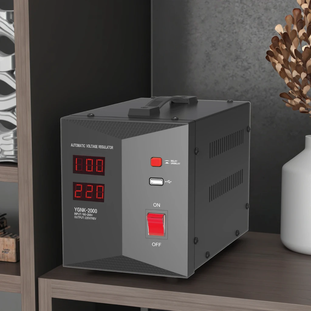 2000W Voltage Stabilizer 110V 220V Single Phase Voltage Control Relay Automat System LCD Display Testing Equipment