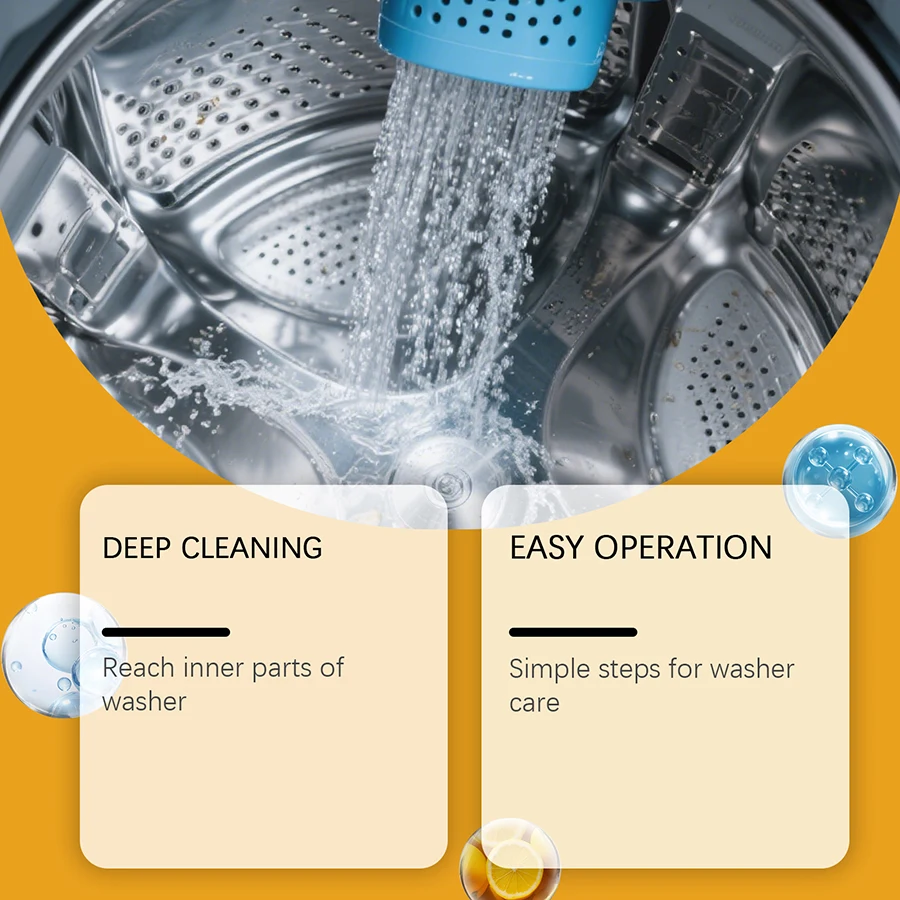 12pcs Washing Machine Cleaner Tablets Deep Cleaning Descaler Deodorizer for Front Top Load HE Washers Tub Pet Odor Hair Remover
