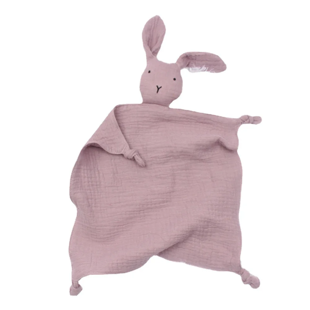 Baby Cotton Towel Baby Sleep Doll Rabbit Spit Towel Children\'s Blanket Multicolor