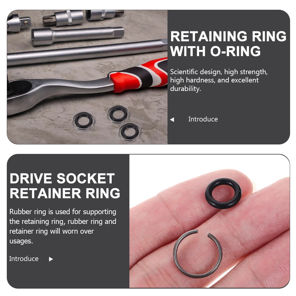 

8Sets Impact Wrench Socket Retainer Ring Rubber O-Ring Set for 125mm Square Drive Electric and Air Wrenches Wrench Ring