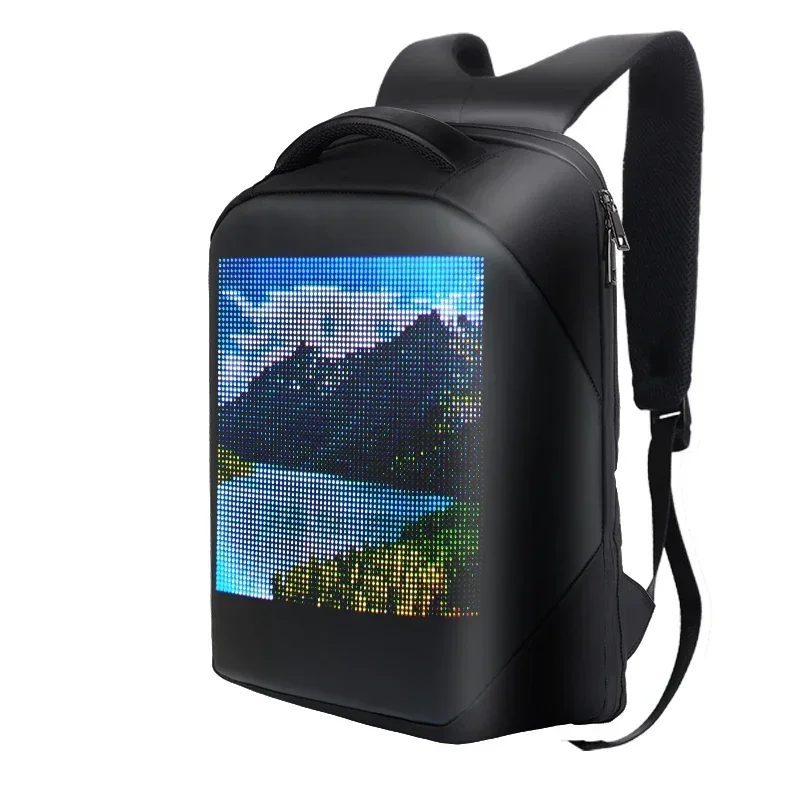 Mais recente mochila led 3.0 à prova d'água versão azul tela led inteligente mochila de publicidade dinâmica bolsa para laptop com controle de celular