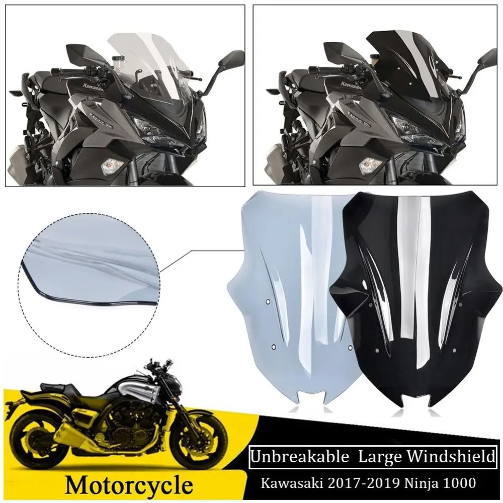 

For Kawasaki Ninja1000XS Z1000SX Windshield Ninja 1000XS Z1000 SX Large Windscreen Airflow Wind Deflector Fly Screen 2017-2023