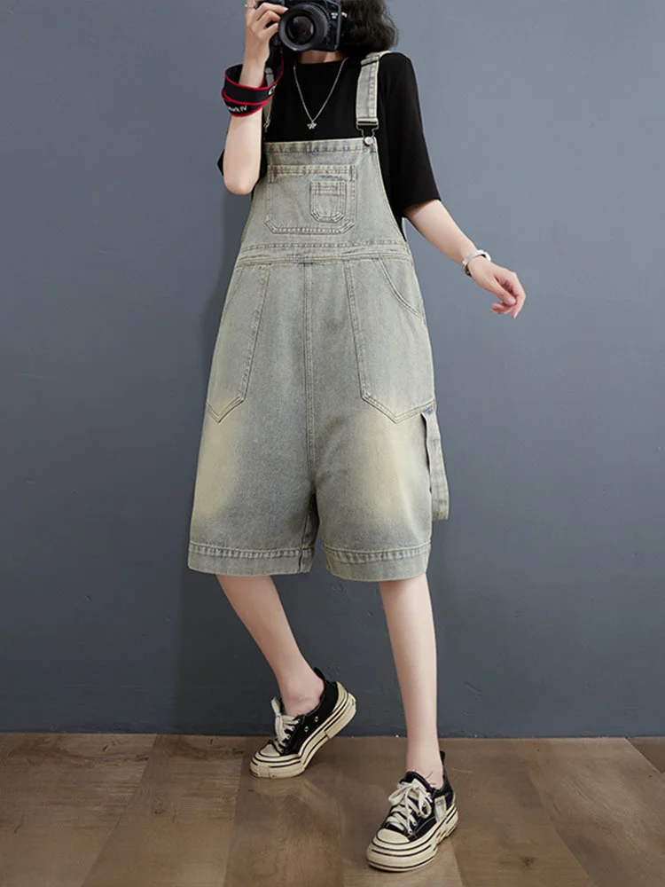 Mass Wass Koreaanse zomerbroek Damesmode Denim overalls Losse vintage shorts Vrije tijd Jeans Dames Klassieke luxe broek