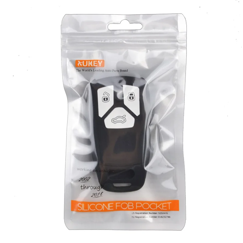 AX For Audi A4 allroad B9 Q5 Q7 TT TTS 2016 - 2018 Silicone Key Case Cover Keyless Fob Shell Skin Keyring Chain Holder Protector