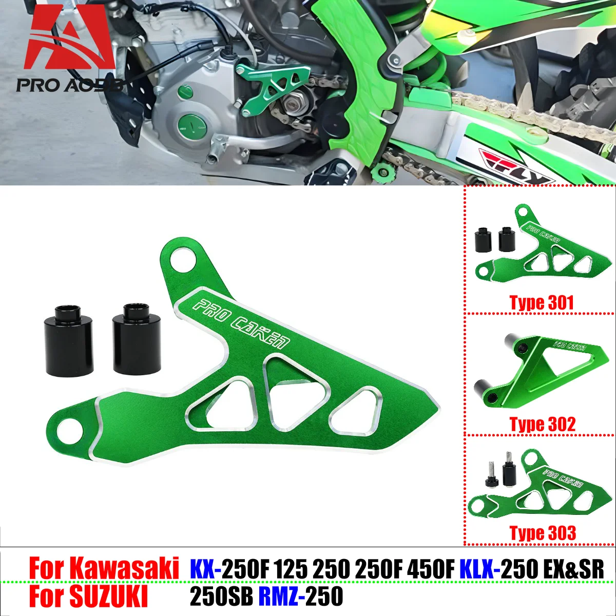 

Motorcycle Aluminum Front Sprocket Cover Chain Protector Guard For Kawasaki KX250F KX125 KX250 KX250F KX450F KLX250 D-TRACKER