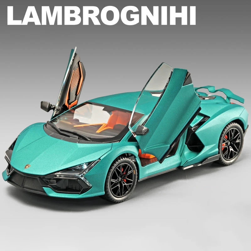 Lambos-Coche de aleación de supercoche, vehículo fundido a presión y de juguete, modelo de coche de juguete de Metal, colección de sonido y luz, 1:24