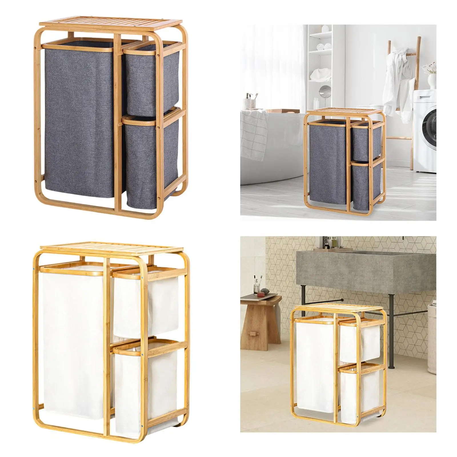 Folding Laundry Hamper Freestanding Clothes Sorter for Clothes Bedroom Toys