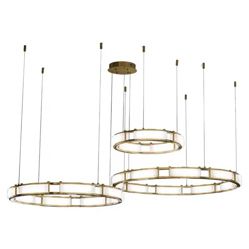 

Post-Modern Led Round Marble Pendant Light Home Decor Luxury Suspension Luminaire Lustre Living Room Dimmable Chandelier