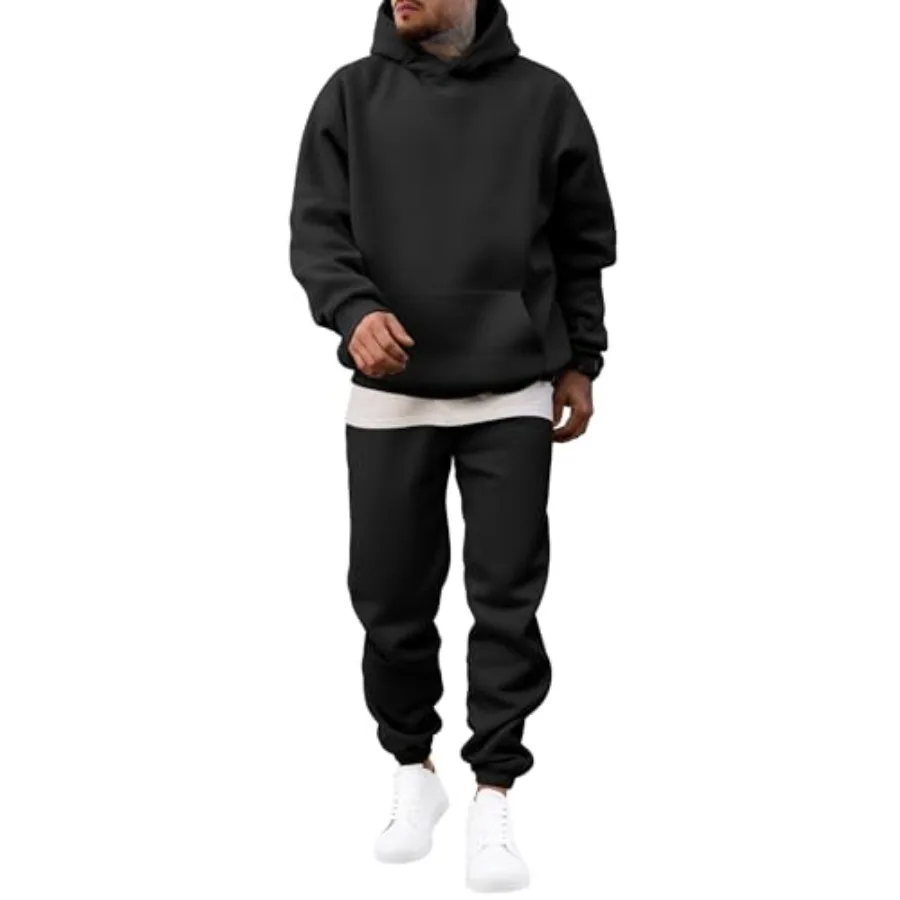 

JMIERR Men's 2 Pcs Outfits Hoodie Sweatshirt Tracksuit and Joggers Sweatpants Sweatsuit Set