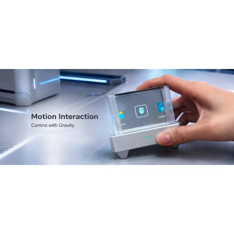 Holographic Smart Display, Prism Clock Desktop Gadget For Weather Display And Gaming,Tech Clock-A68E