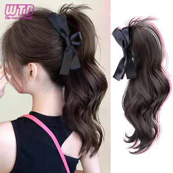 WTB คลิปหนีบผมสังเคราะห์หางม้าแบบสั้นหางม้าวิกผมปลอมแบบคลิปต่อคลิปผมหางม้าสำหรับผู้หญิง