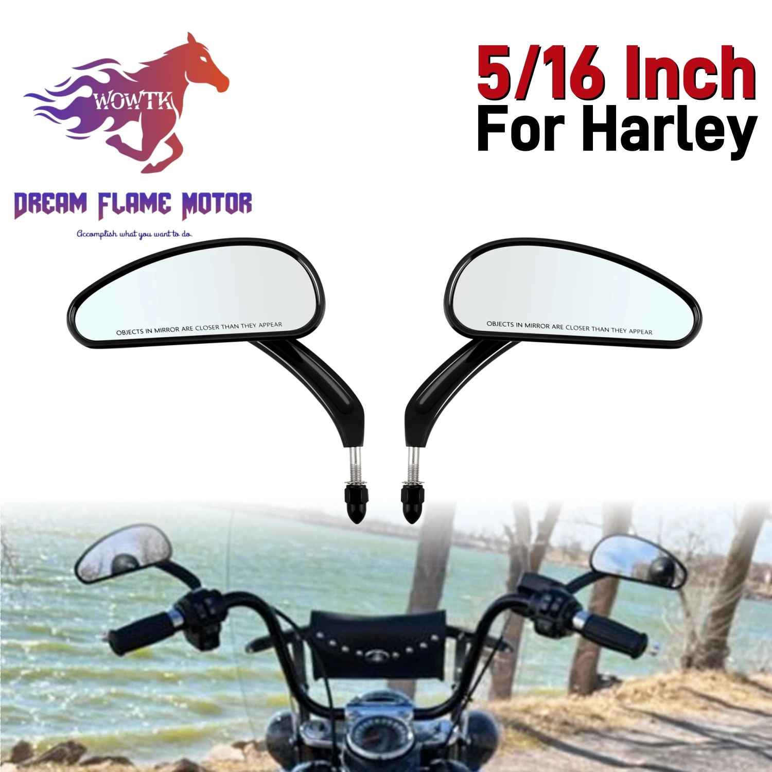 

Зеркало заднего вида на руль 5/16 дюйма, зеркала для мотоциклов, велосипед для Harley Road King Street Glide Dyna Sportster Fat Bob 114 Low Rider