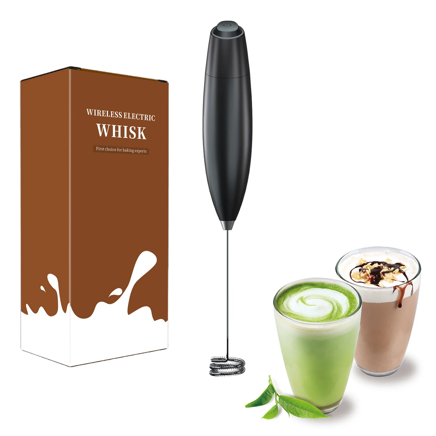 Kabelloser Milchaufschäumer, Handmixer, elektrischer Schaumbereiter, Küchenmixer, Zauberstab für Kaffee, Latte, Cappuccino, Matcha, heiße Schokolade