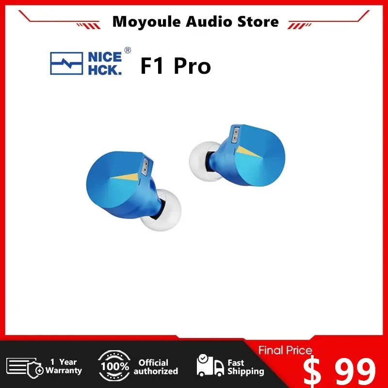 

NICEHCK F1 Pro IEM HiFi Music Wired CNC Metal Earphone 14.2mm Planar Diaphragm Driver 0.78mm 2Pin In Ear Monitor 4.4mm Balanced