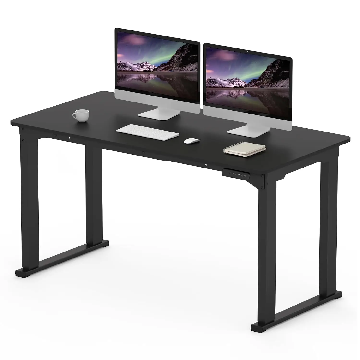 4-Leg Electric Height Adjustable Standing Desk 55x28 Inch Large Sit Stand Workstation for Office Home, Customized