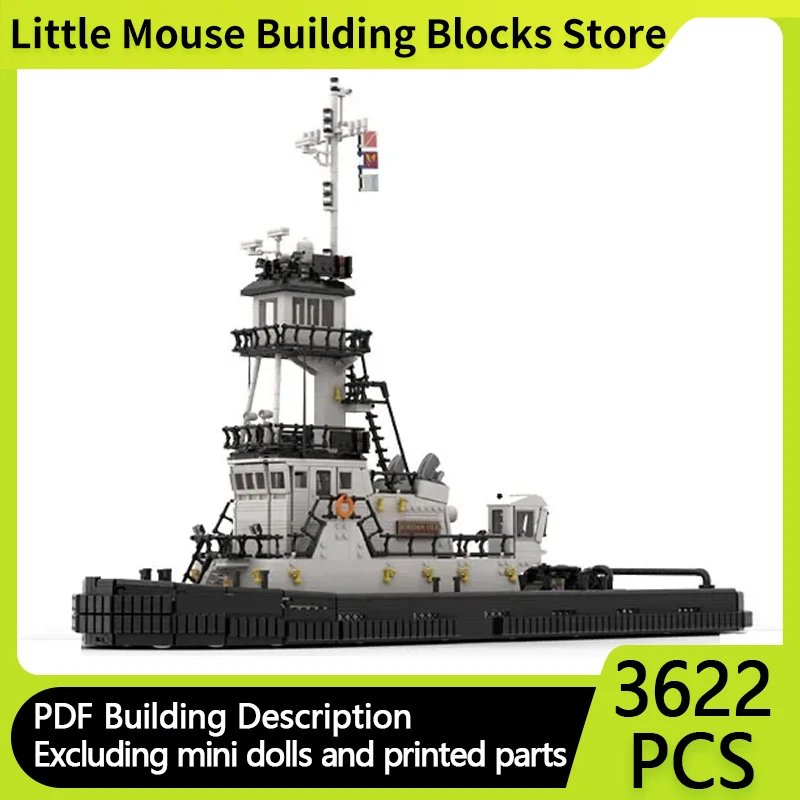 City Boat Model MOC Building Brick  Rescue Grade Super Large Tugboat Modular Technology Gift Holiday Assemble Children Toys Suit