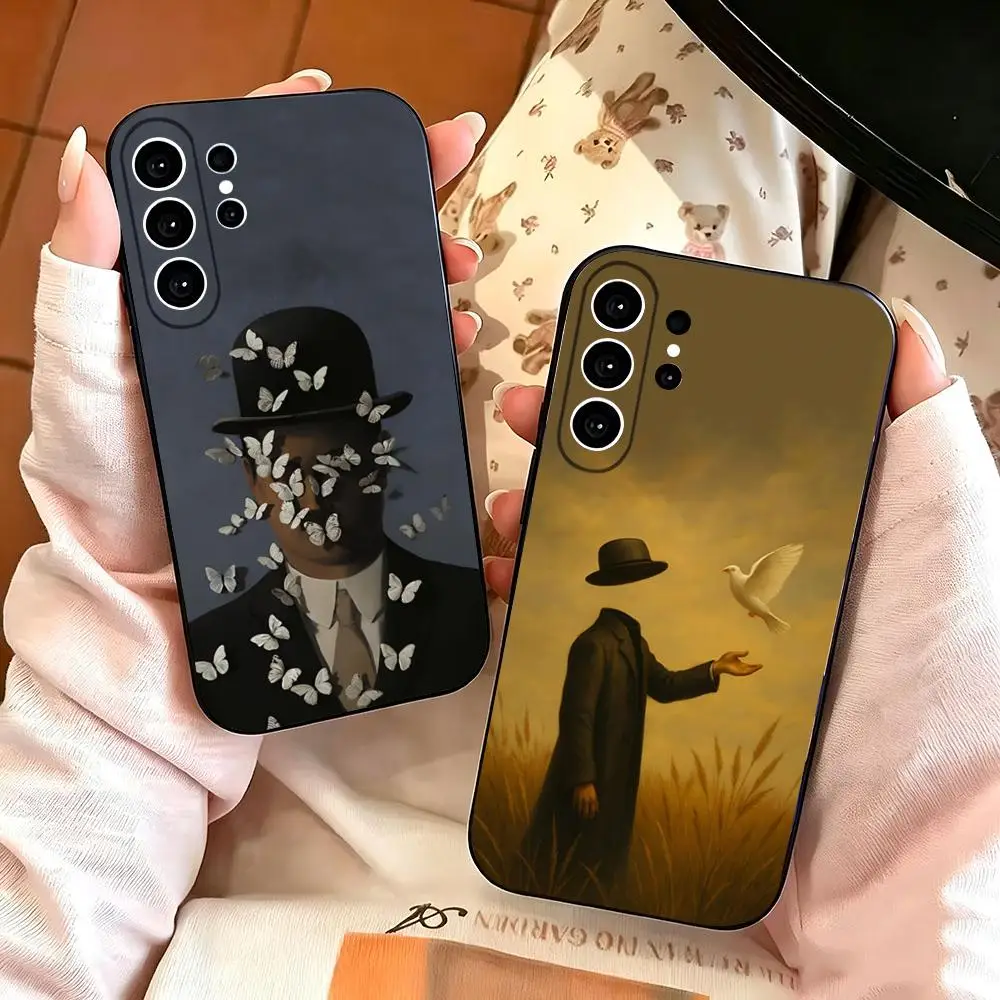 Ren Magrittes-S Paint Phone Case Phone Case For Samsung S26 S25 S24 S23 S22 FE S21 Plus S20 Ultra Black Soft Shell