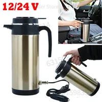 1200 ML Car Hot Kettle Portable Water Heater 120/240 W 12/24 V Stainless Steel Kettle Auto Shut Off Fast Boiling for Travel Home