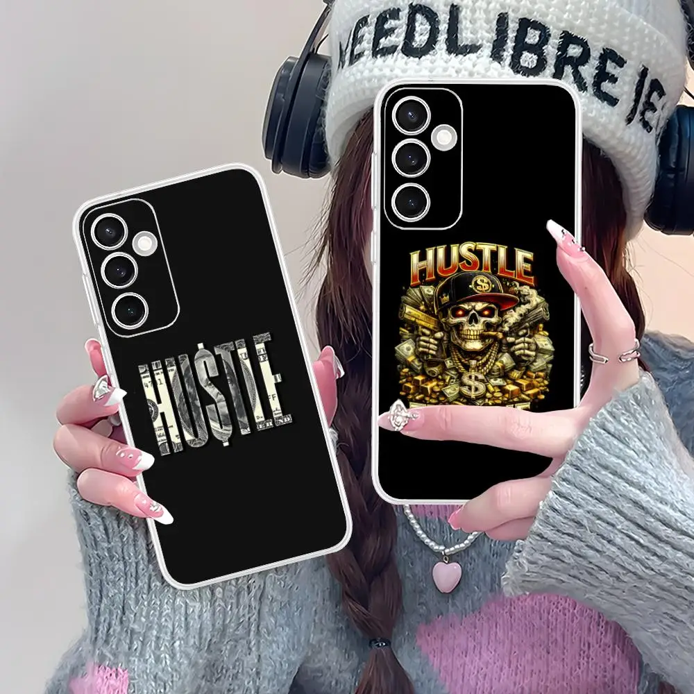 Hustle Patterns Phone Case for Samsung Galaxy S25 S24 S23 S22 S21Plus FE Ultra Soft TPU Clear Shockproof Cover