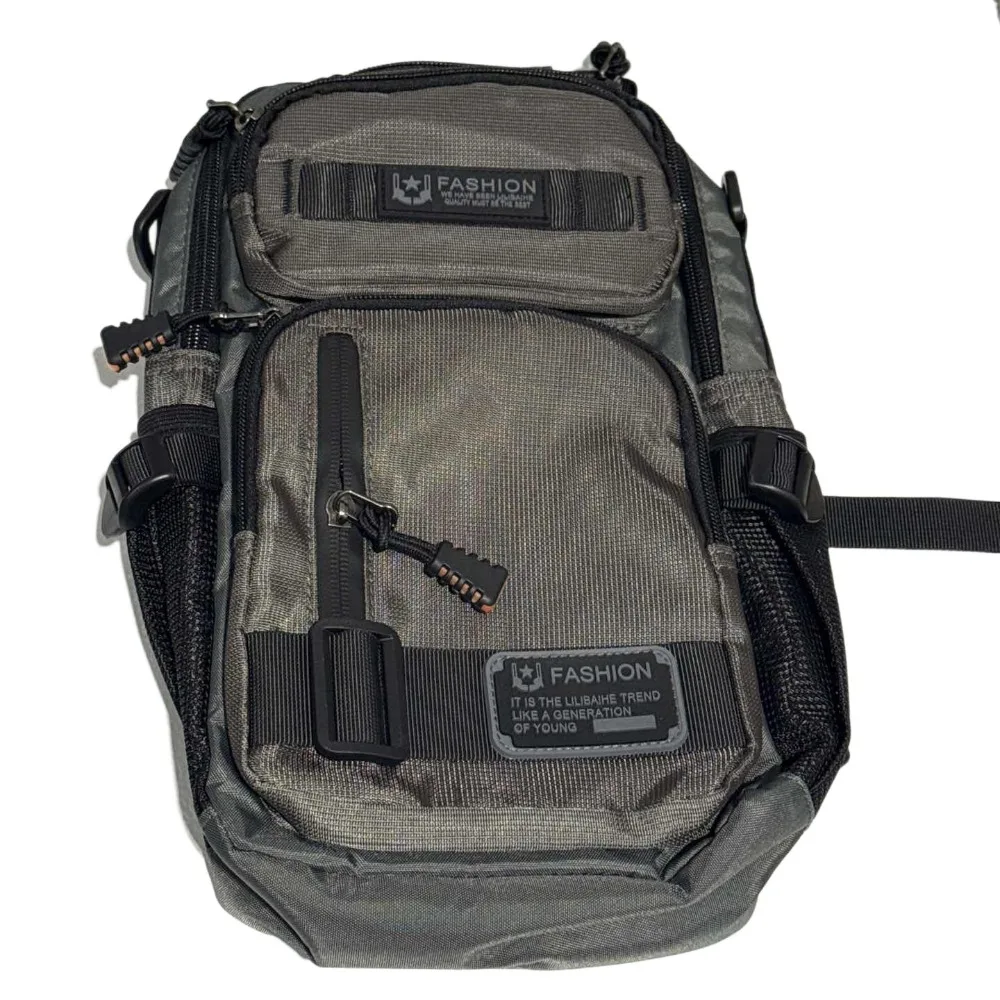 

Portable Multi Pockets Men Chest Bag Shoulder Bag Cloth Sports Message Bag Multifunction Zipper Crossbody Bag Travel