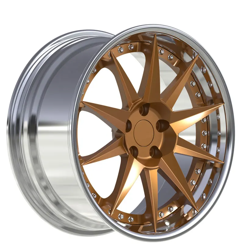 

Two-Piece Brushed Forged Wheel Aluminum Forged Alloy Car Rims 2 Piece Wheels Custom 5x112 5x114.3 Wheels For Passenger Car