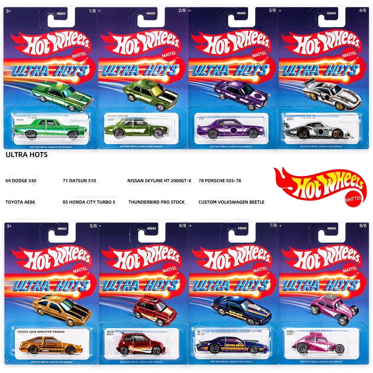 New 6F Hot Wheels Ultra Hots Series Metal Diecasts & Toy Vehicles Cars 1:64 Model Car 1/64 Toy Car Christmas Gifts Toys for Boys