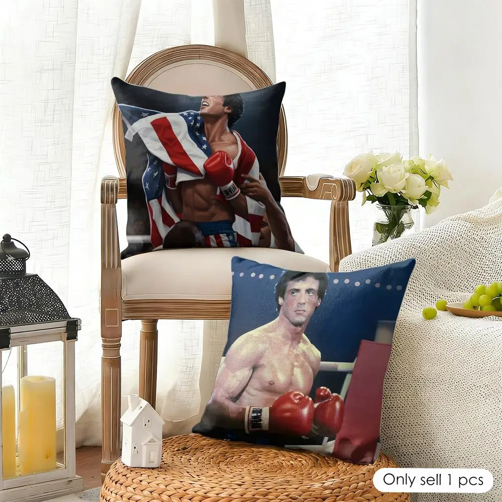 Classic Movie R-Rocky Cushion Cover Organic Linen Square Pillow Case Durable Non-Allergenic And Kind To Skin