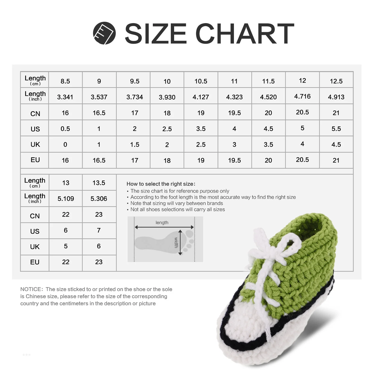 Adorável 10cm verde crochê sapatos de bebê meias de malha macia para bebês 0-12m respirável design elástico sapatos de bebê de malha