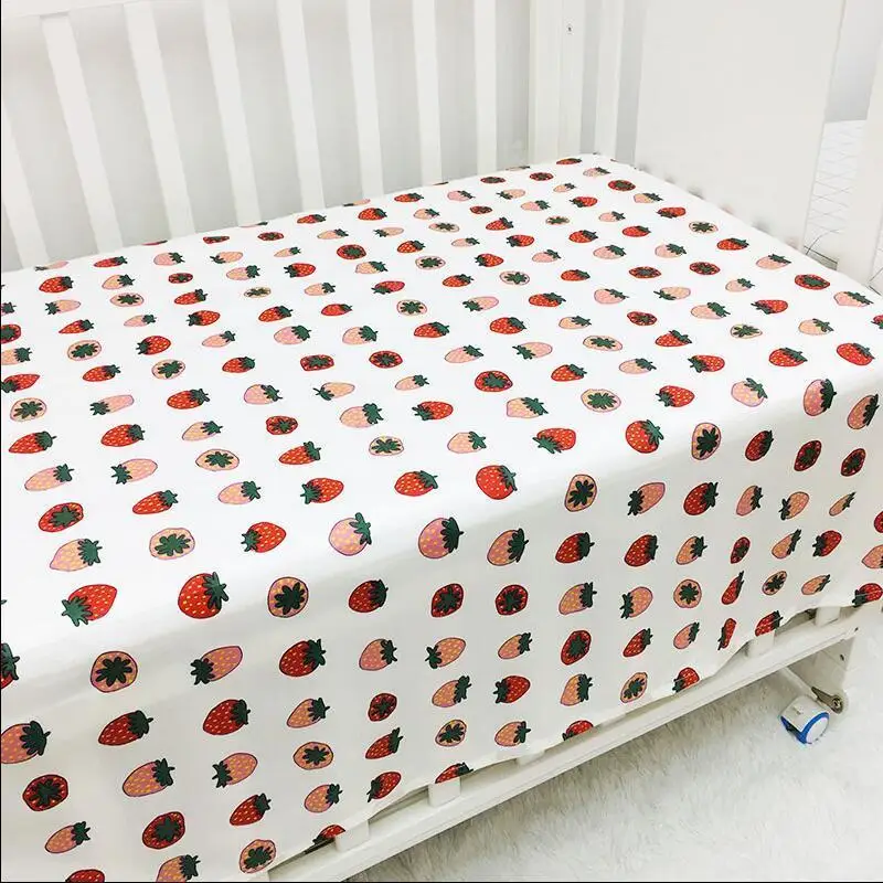 

155*90CM Spring Summer Pure Cotton Crib Sheet Cartoon Newborn Sheets Kindergarten Dormitory Sheet Home Children's Room Bedding