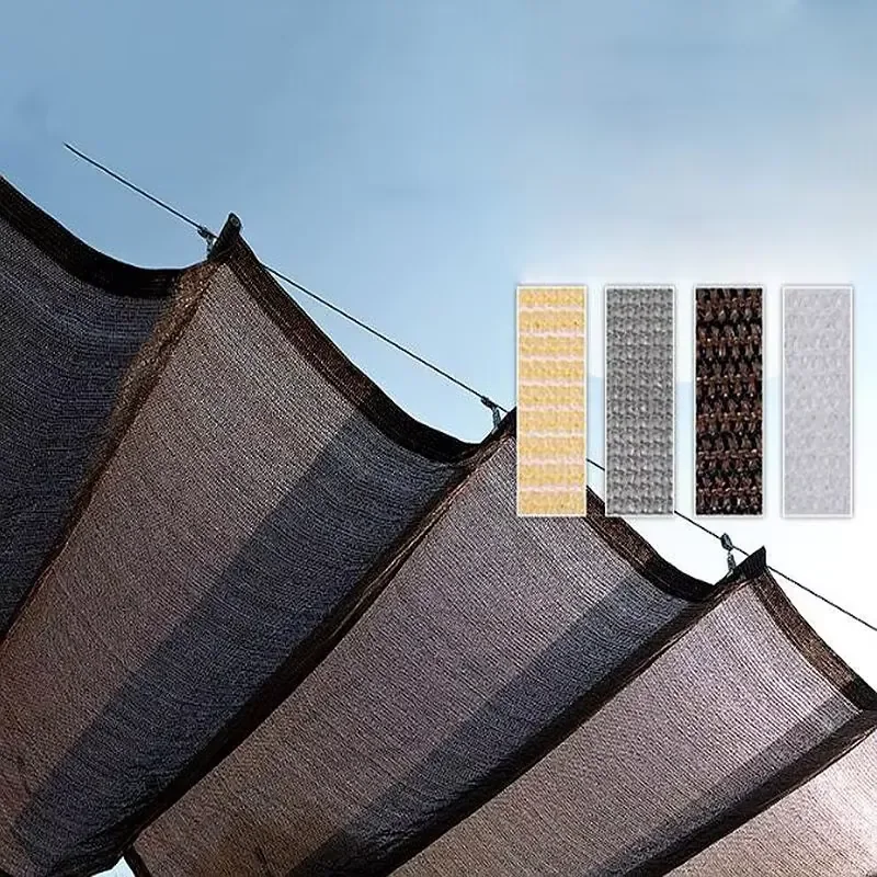 1.5mx10m HDPE Retractable Telescopic Wave Sun Shade Net Terrace Garden Sliding Canopy