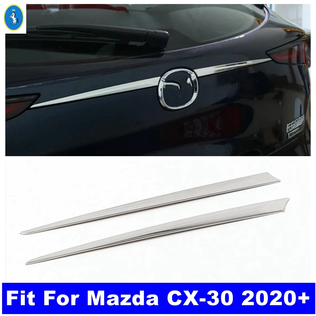 

Fit For Mazda CX-30 2020 - 2023 Car Styling Chrome Exterior Rear Tail Trunk Tailgate Wing Molding Stripes Cover Trim Accessories