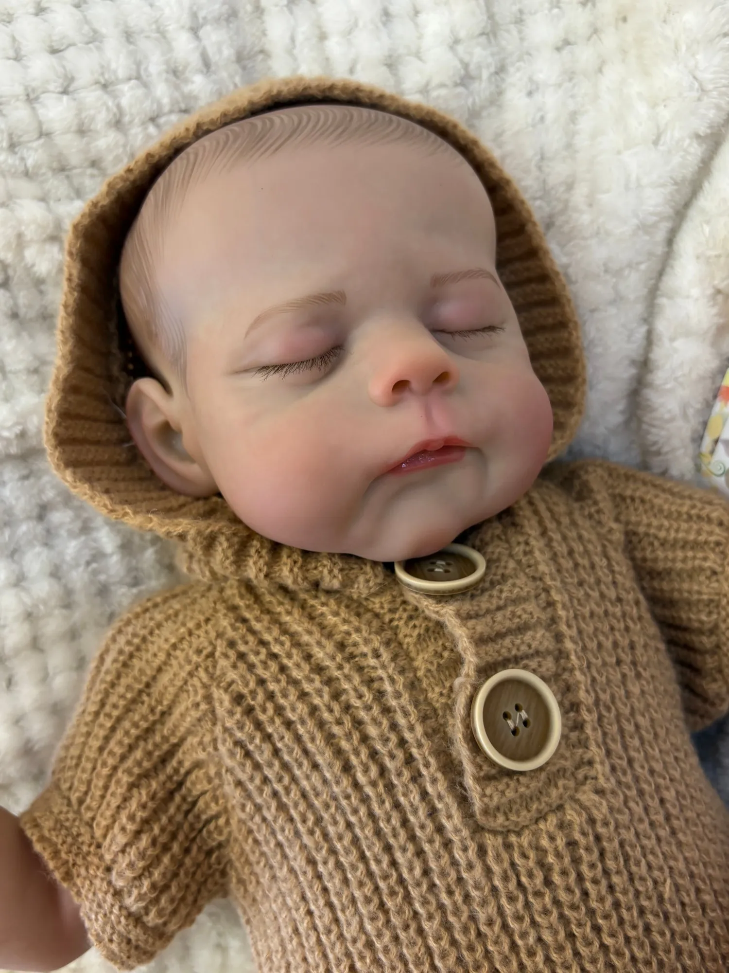 19 Inch Painted Soft Cloth Bebe Realistic Reborn Baby Newborn Baby Doll Toys With Painted Hair For Children Muñecas Para Niñas