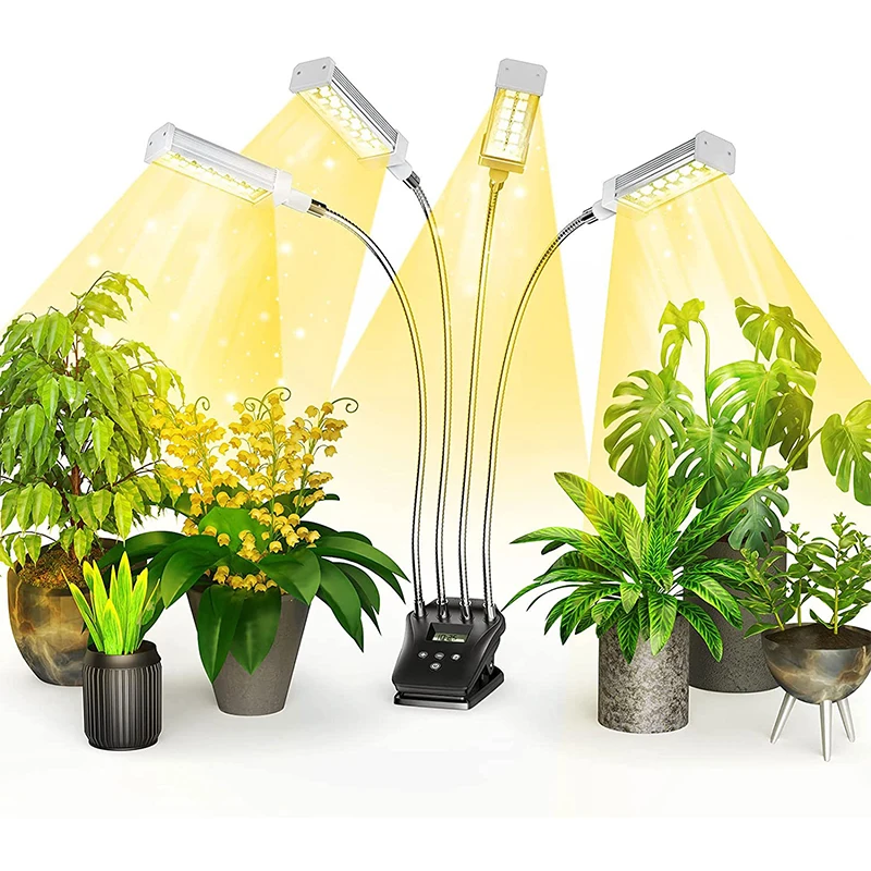 Lumière de remplissage pour plantes, spectre complet, gradateur d'écran hydroponique, minuterie d'imitation de la lumière du soleil, radiateur à clip LED, 1234