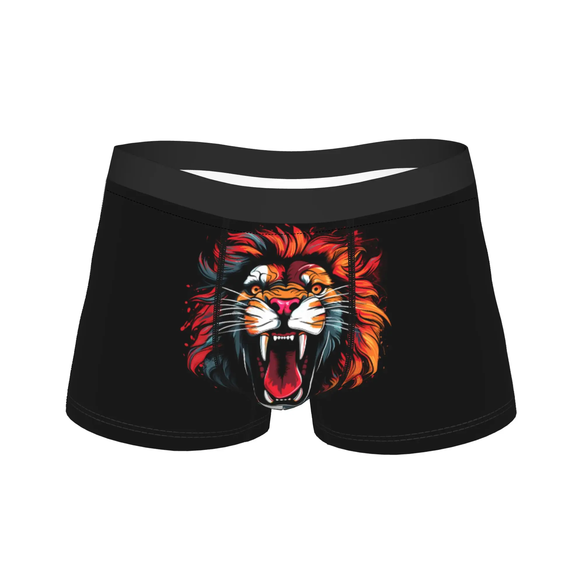 

Lion Big Mouth King cool Underwear Man Panties Pattern Comfortable Trunk High Quality Boxer Brief Plus Size