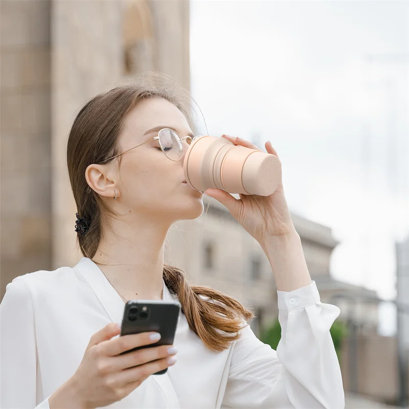 Garrafa De Água Dobrável De Silicone Retrátil, Copo Resistente A Alta Temperatura, Viagem Ao Ar Livre, Esporte, 350 ml, 500ml
