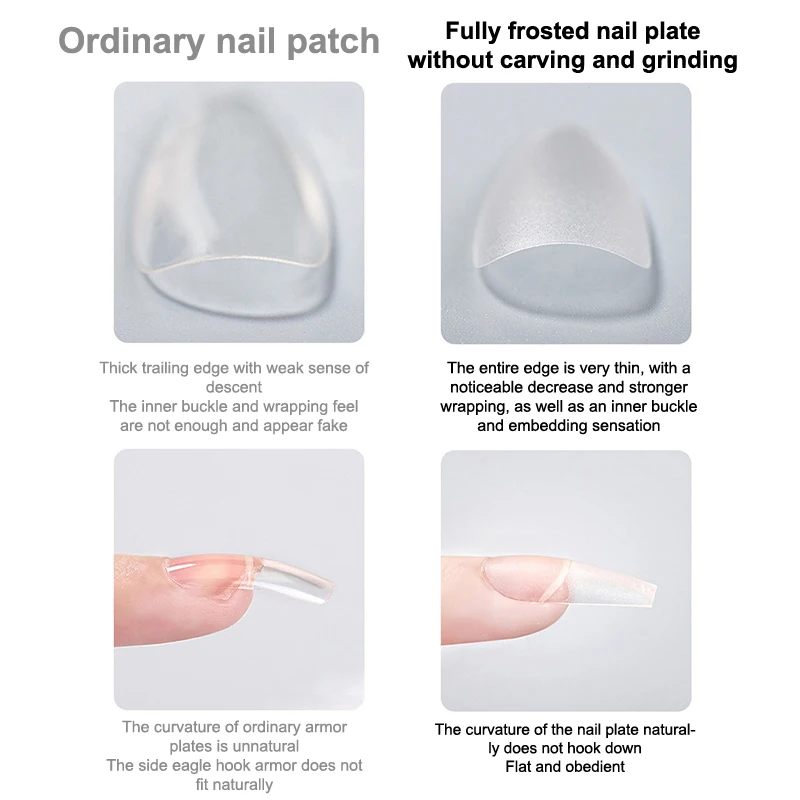 100 pièces presse sur ongles conseils moyen court forme amande/carré/Soft Gel ongles conseils faux ongles tremper facile Extensions d'ongles