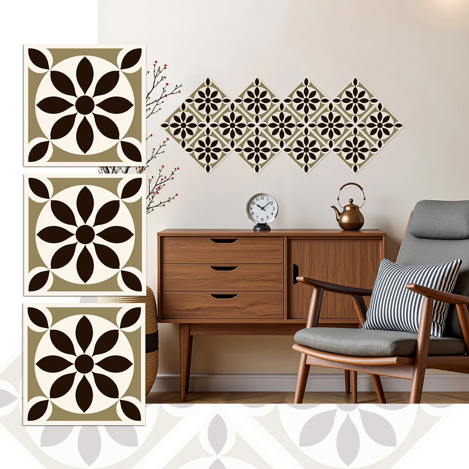 

Stickers muraux bohème tuiles autocollantes décoration murale, cuisine, résistant à l'usure, décoration intérieure 36 pièces