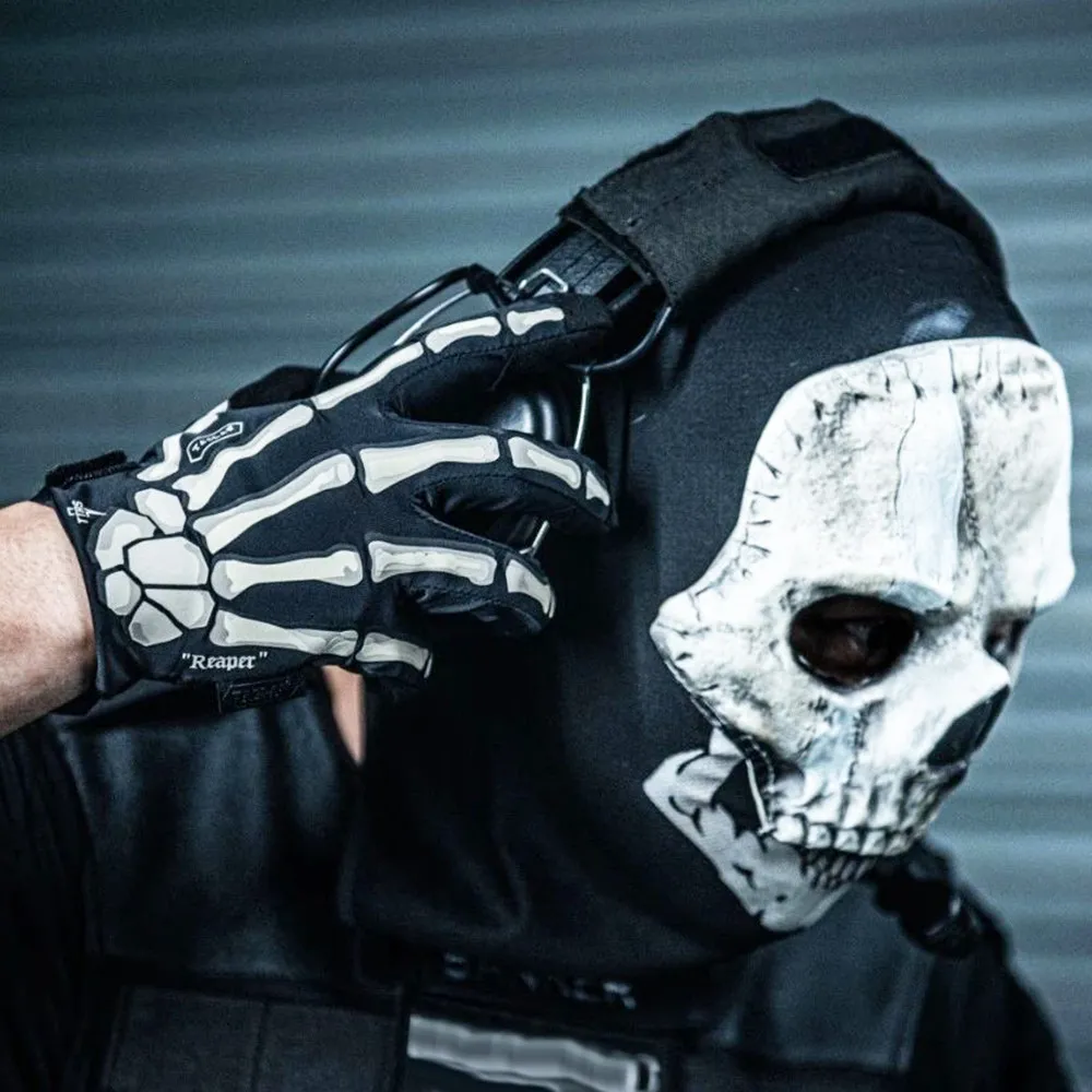 Tactical Luminous Skeleton Gloves Anti-Slip Breathable Touch Screen Full Finger Mittens Motorcycle Bicycle Riding Hands Gloves