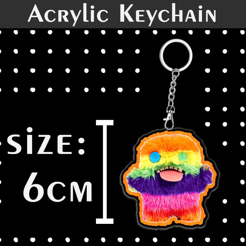 6cm huggie chaveiro periquito adorável engraçado feio monstro brinquedo pingente acrílico acessórios fivela incrustada folha de acrílico dos desenhos animados