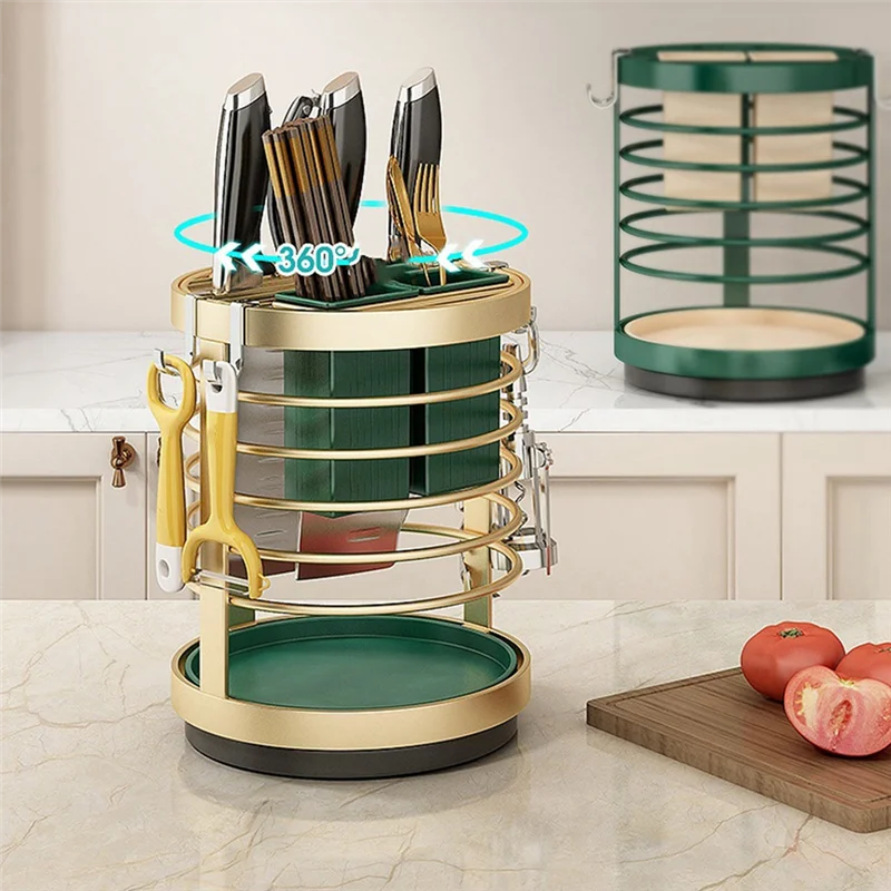 

FO-Knife Holder Stand For Knives Kitchen Metal Stands For Cutlery Utensil Inserted Block Storage Tank White Carbon Steel 1Set