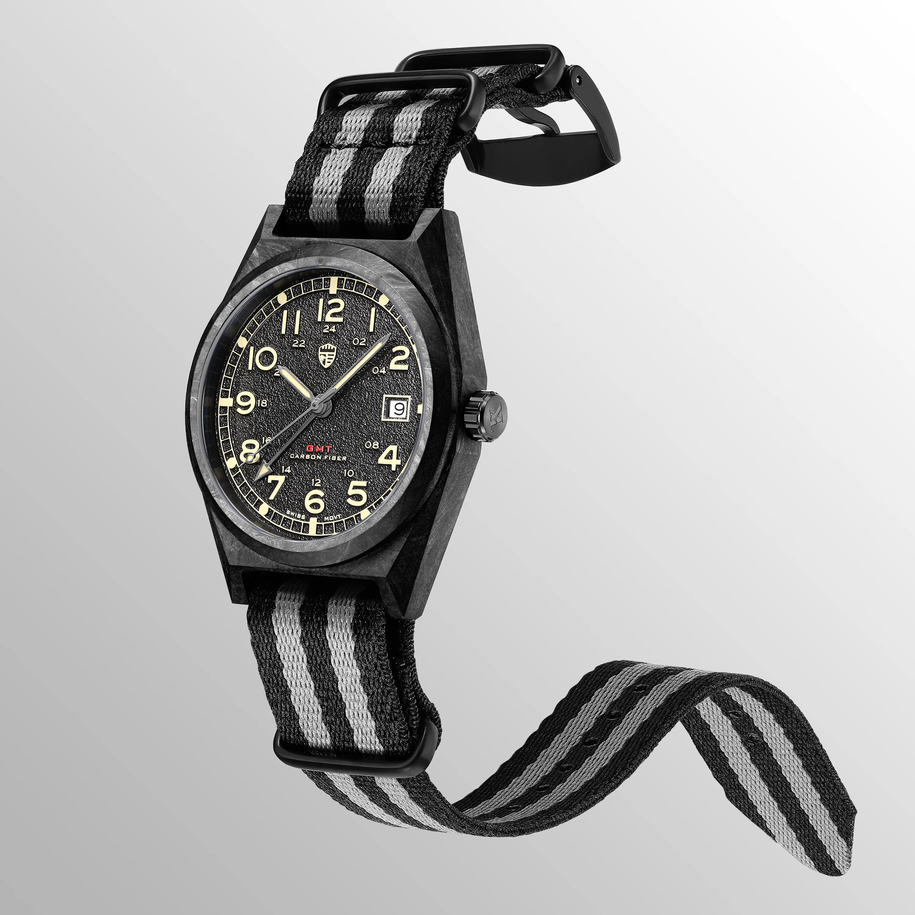 GMT Carbon Fiber Men's Watch 3 - Gmt Dual Timezone Watch recension och pris
