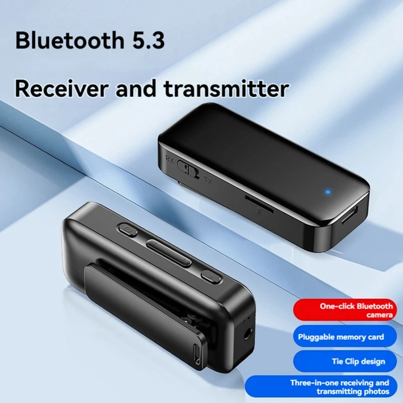 Bluetooth 5.3 Receiver Transmitter Car Bluetooth Audio Adapter Wireless 3.5Mm Aux Audio Adapter Support Wireless Photo