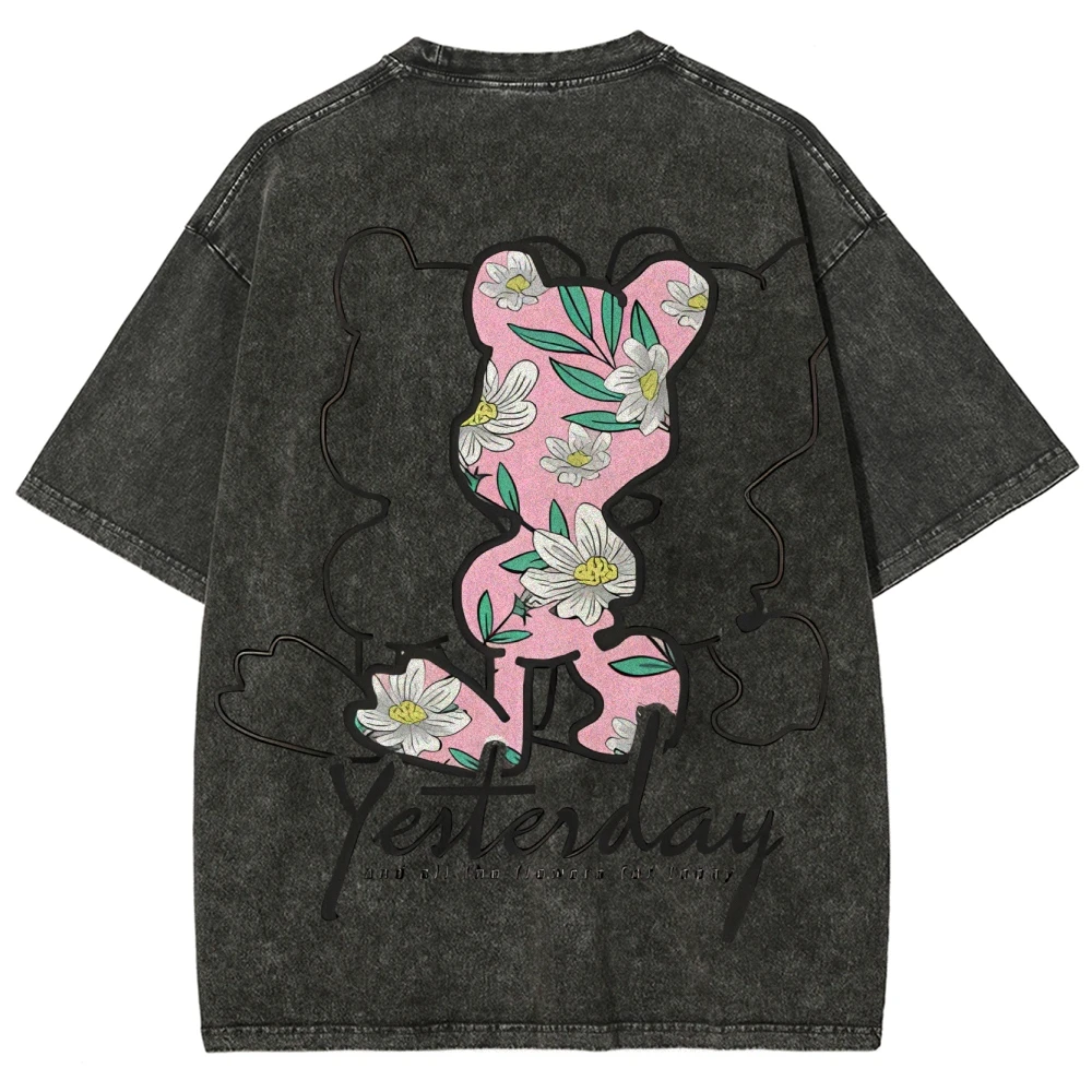 

Streetwear Women Men Fashion Oversized Vintage Anime Washed T Shirt Summer Cotton Top Graphic Women Men Cotton T Shirts