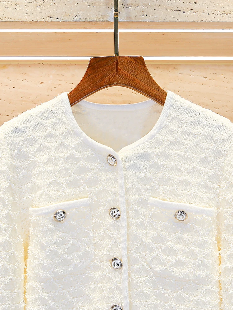 

M Home Nan You High End Women's ort Knitted Cardigan Coat Spring New Sle Small Fraance Sle Diamond Embellied Commute