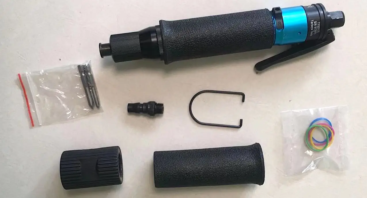 1/4" Professional 1,700 RPM , 4.5 Nm Air Shut Off Magnetic Screwdriver Auto Stop Lever Start. One-hand reverse button precision