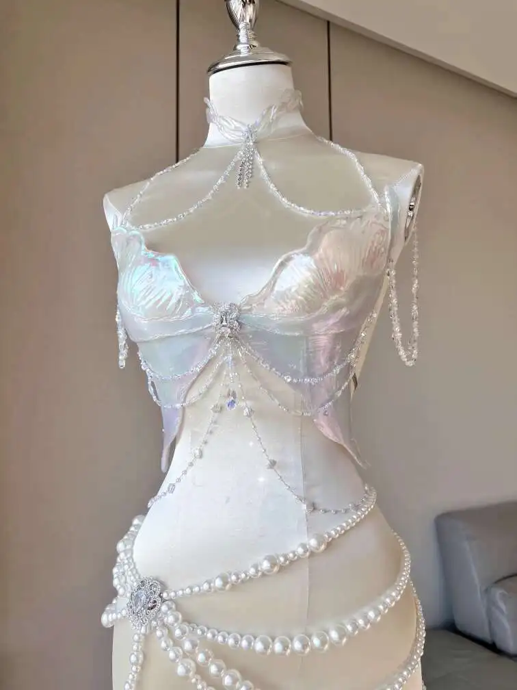 

ZIWU Design Jellyfish Bubble Purely Handmade Bra Elf Costume Princess Party Costume Accessories